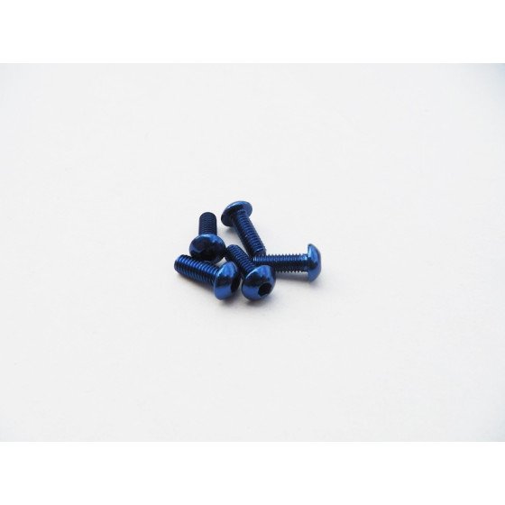 Hiro Seiko  Alloy Hex Socket Button Head Screw M3x16  (4pcs | Y-Blue)
