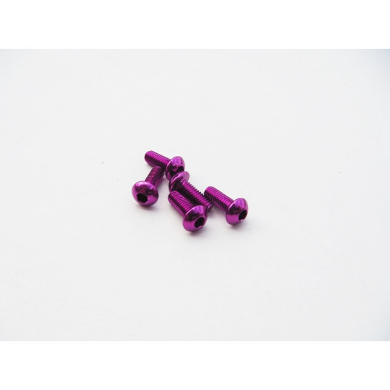 Hiro Seiko  Alloy Hex Socket Button Head Screw M3x14  (4pcs | Purple)