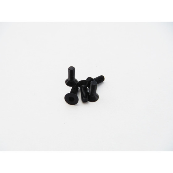 Hiro Seiko  Alloy Hex Socket Flat Head Screw M3x15  (4pcs | Black)