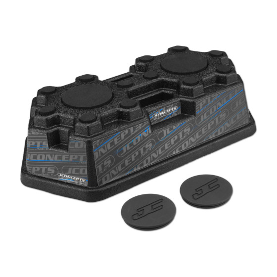 Jconcepts Finnisher car stand - matte black w/ pads and logo plugs