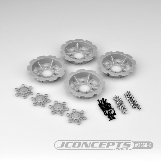 Jconcepts Tracker wheel discs - silver (fits - #3379 Dragon wheels)